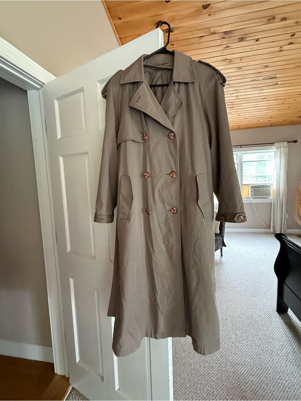 VintageTrench Coat in Taupe
